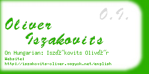 oliver iszakovits business card